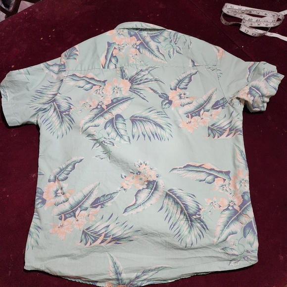 Fashion Nova Men Ocean Side Floral Short Sleeve Botton Down Shirt - Aqua - Picture 7 of 8